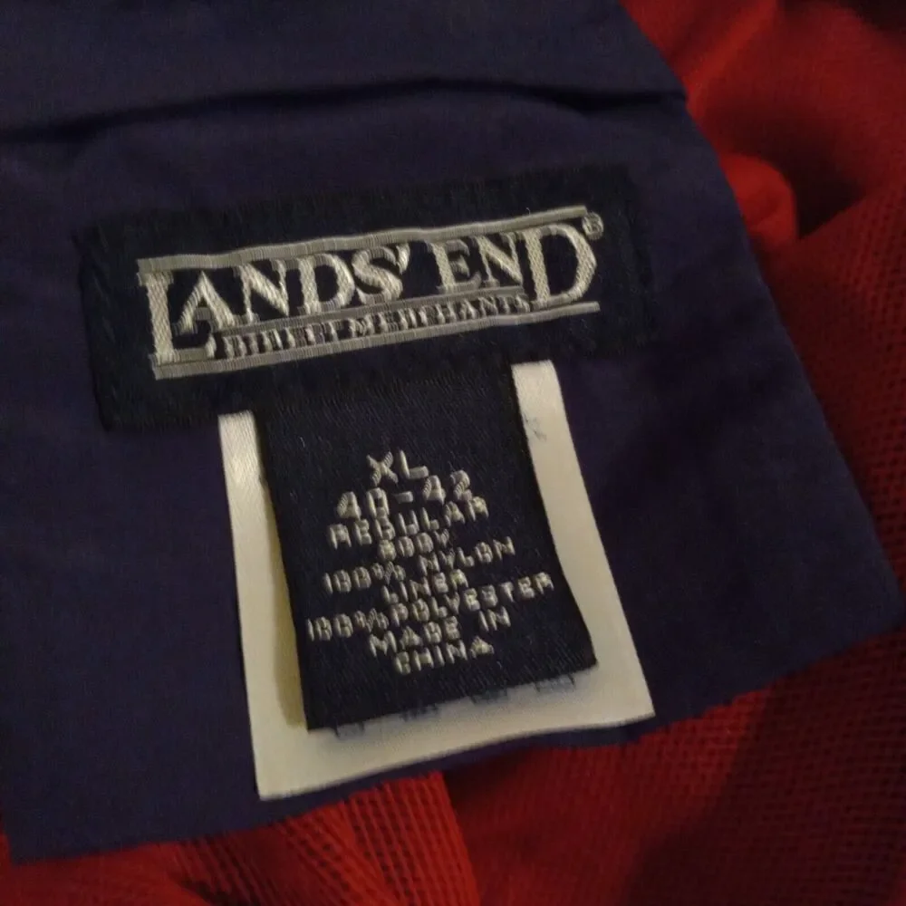Lands End Cargo Swim Trunks-X-Large (40-42)-Elastic Waistband-Brief Liner-Pocket